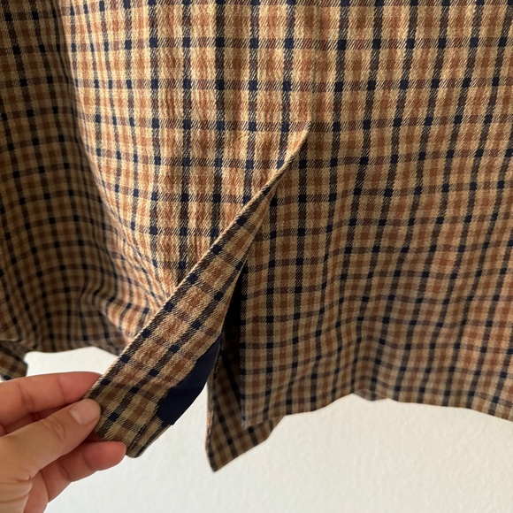 Madewell Caldwell Brown Mandell Plaid Double Breasted Blazer Jacket Size L - Picture 6 of 7